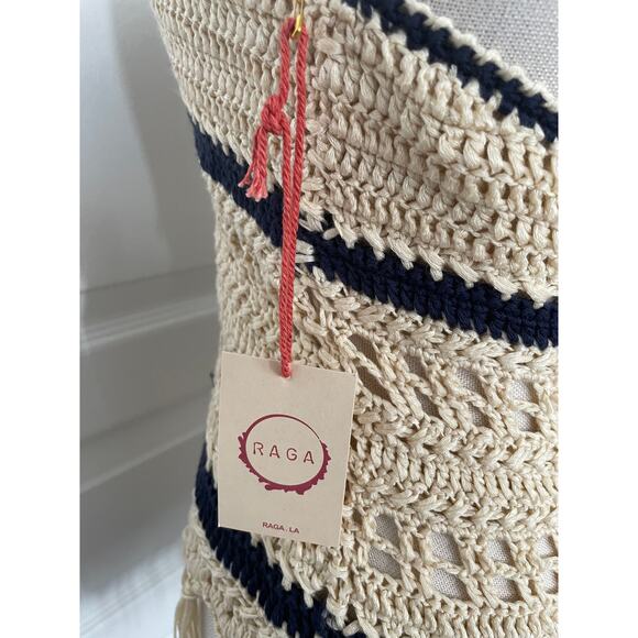 RAGA Crochet Tassel Halter Top Eggshell Size Small New - Picture 5 of 8